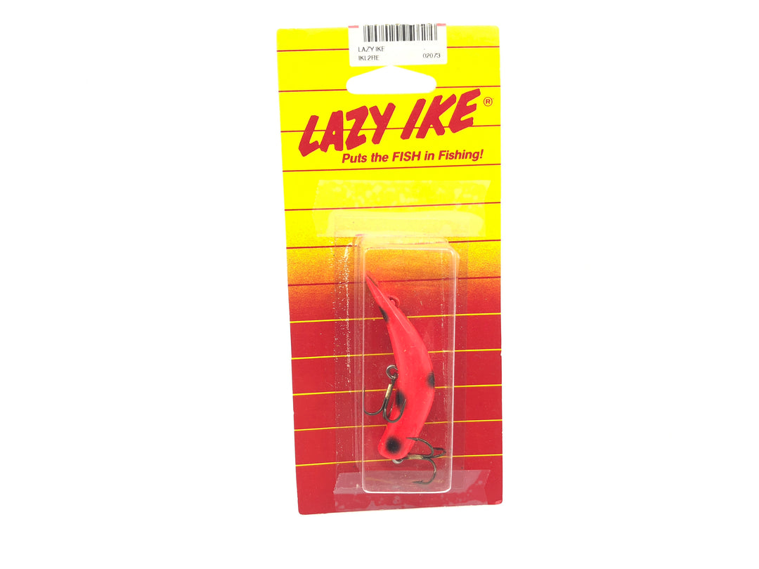 Lazy Ike New on Card Fluorescent Red Spotted Color Size 2