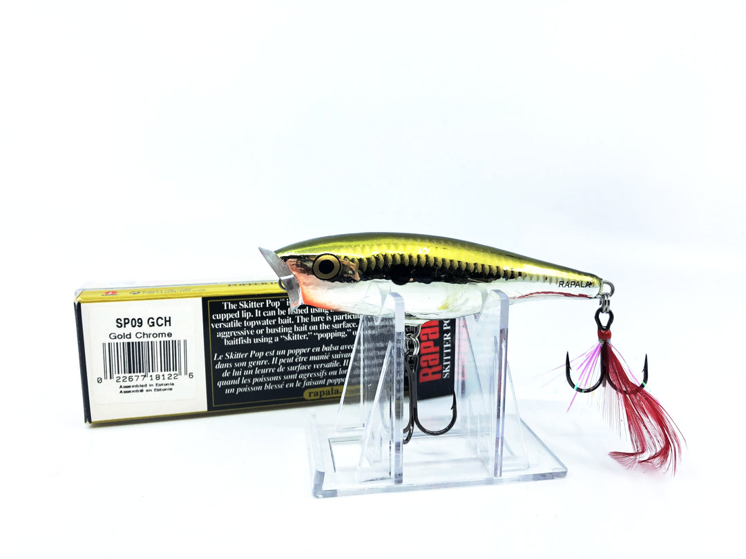 Rapala Skitter Pop SP-9 GCH Gold Chrome Color New in Box Old Stock