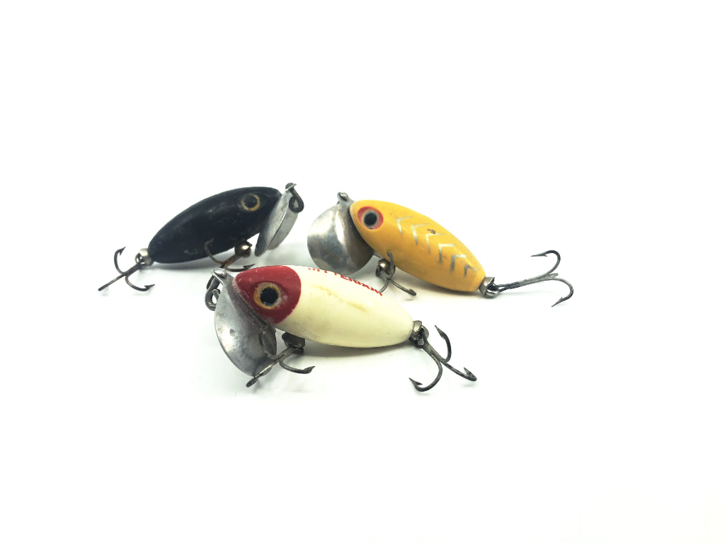 Three Mini Arbogast Jitterbug Assorted Colors
