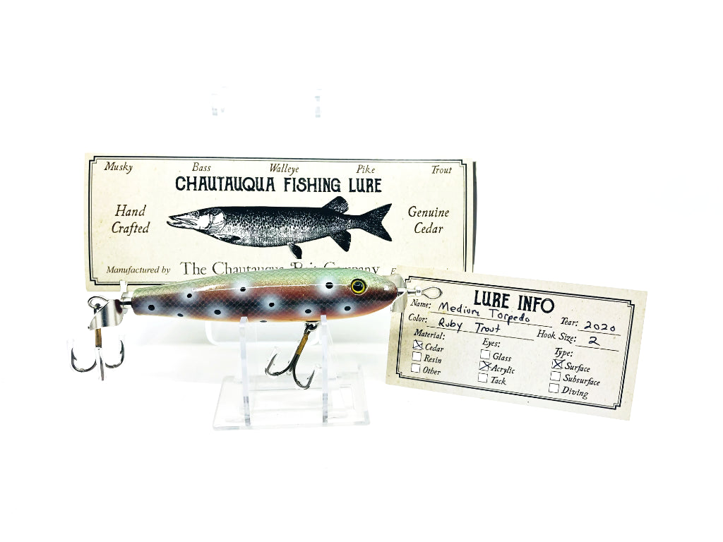 Chautauqua Special Order Wooden Medium Torpedo in Ruby Trout Color 2020
