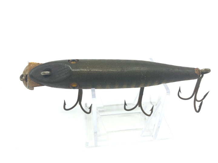 Vintage Creek Chub 700 Pikie Minnow Glass Eyes Double Line Tie Pikie Color Wooden Lure