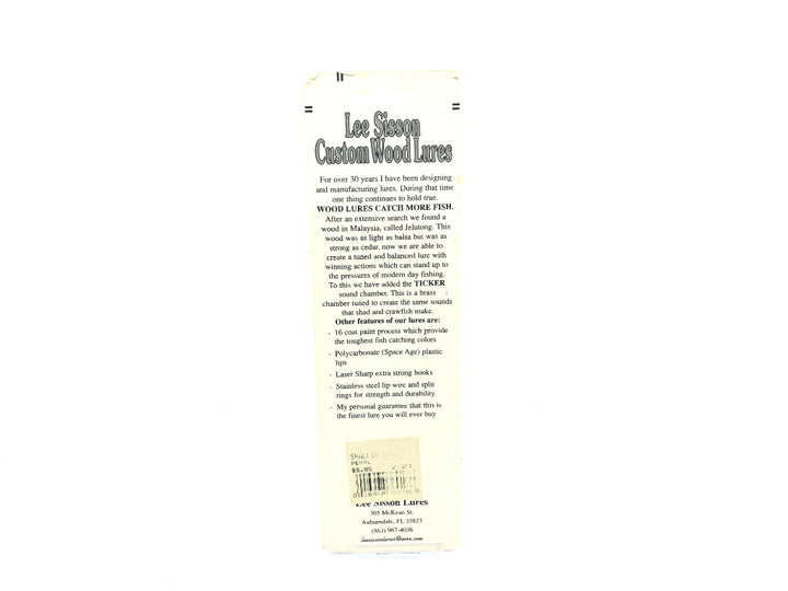 Lee Sisson Shallow Woody 2 Pearl Color New on Card