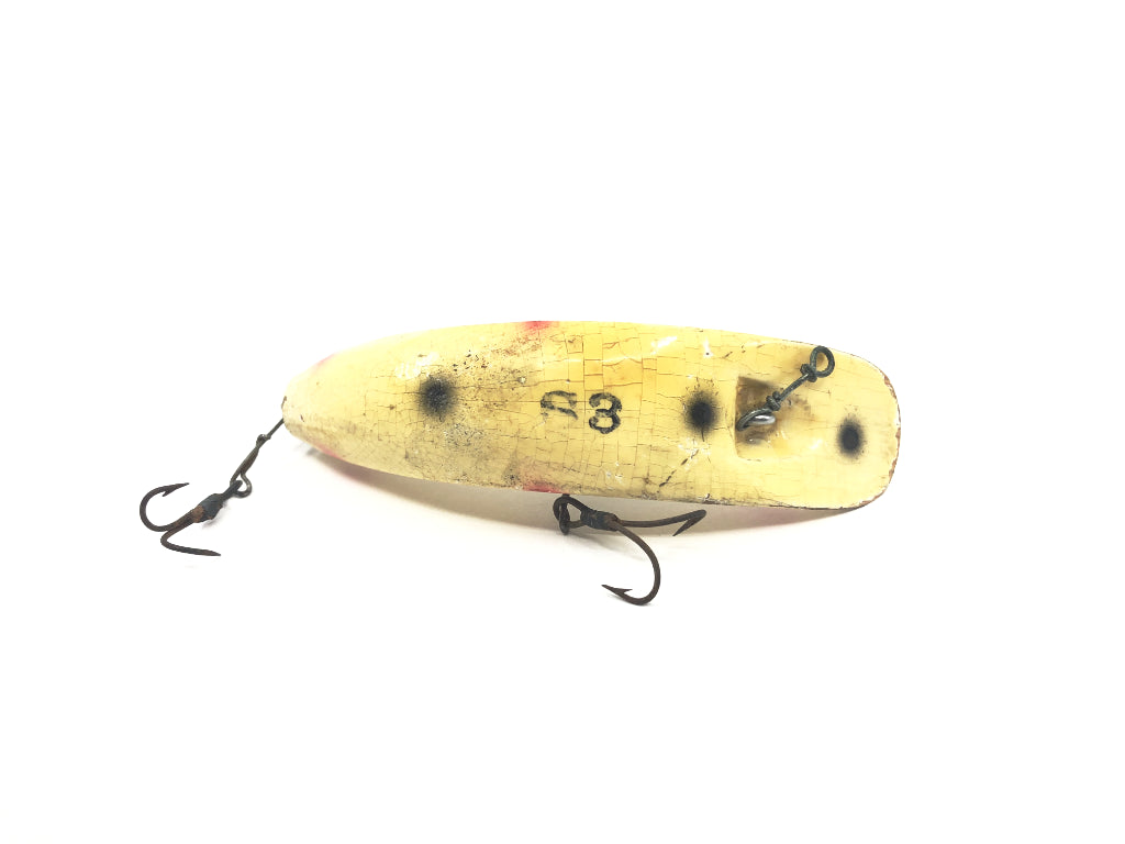 Wooden Helin Flatfish S3 White with Black and Red Spots