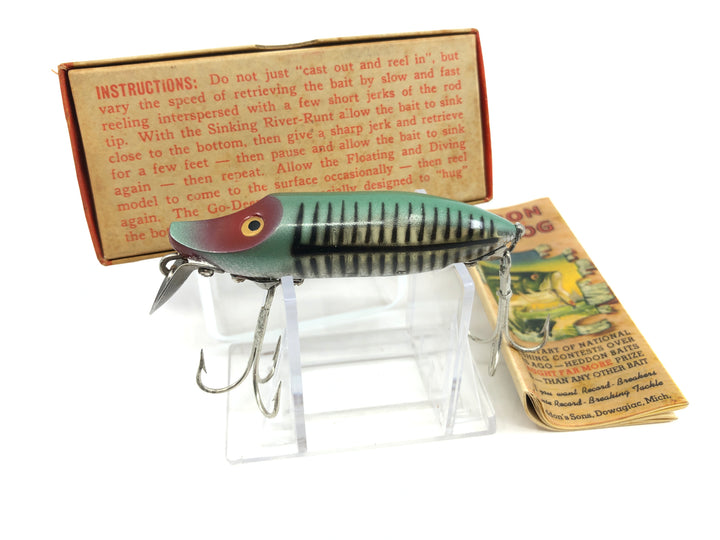 Heddon River Runt Spook Floater 9400-XRG Green Shore Color with Box