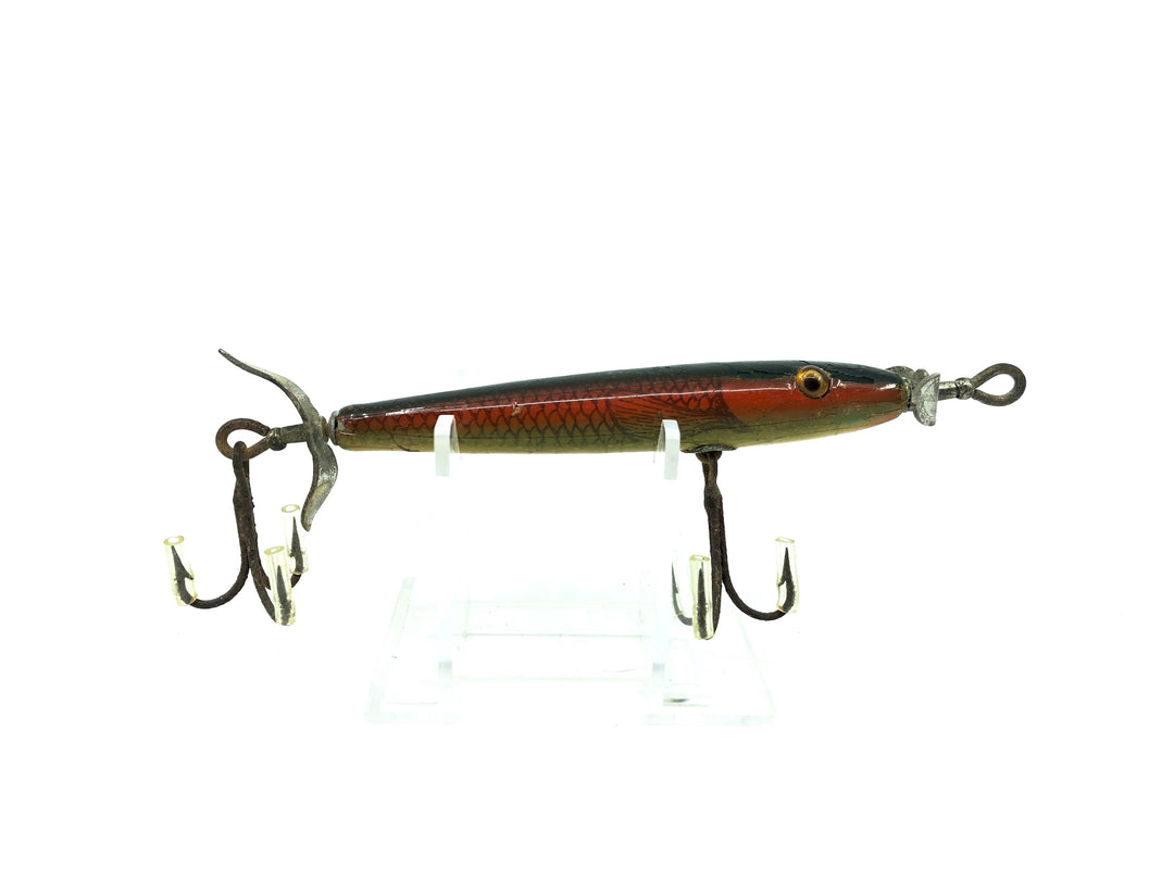 Shakespeare Slim Jim Vintage Wooden Lure, Photo Finish Yellow Perch Color