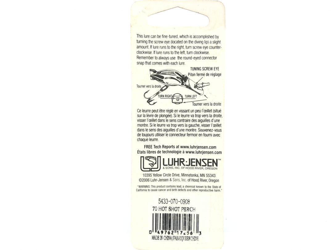 Luhr Jensen Hot Shot Size 70 Perch Color New on Card