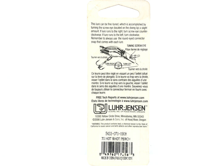 Luhr Jensen Hot Shot Size 70 Perch Color New on Card