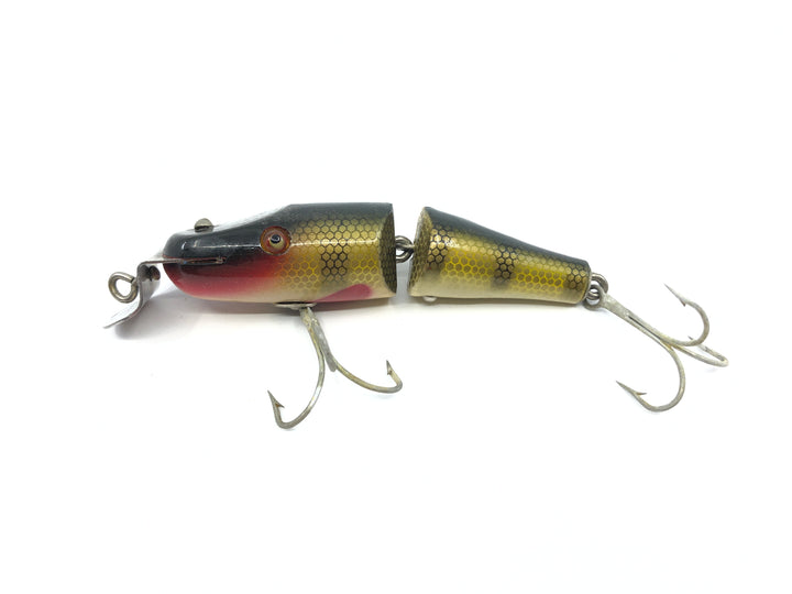 Creek Chub 2700 Baby Jointed Pikie Minnow in Perch Color 2701 Wooden Lure Glass Eyes