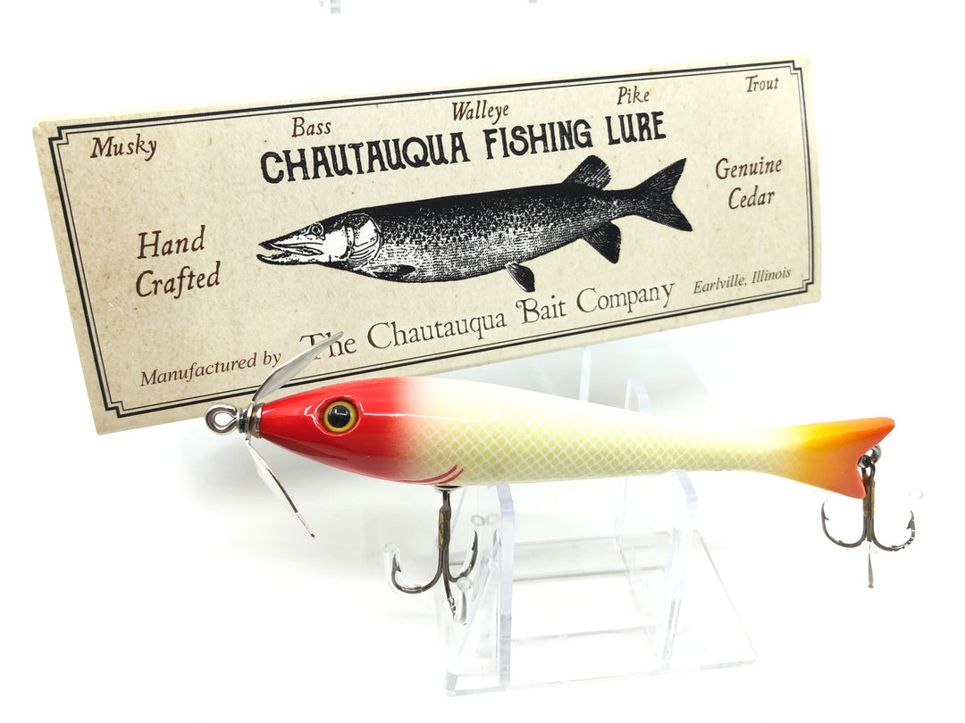 Chautauqua Custom Caster Topwater Minnow Red Head Orange Tail Color
