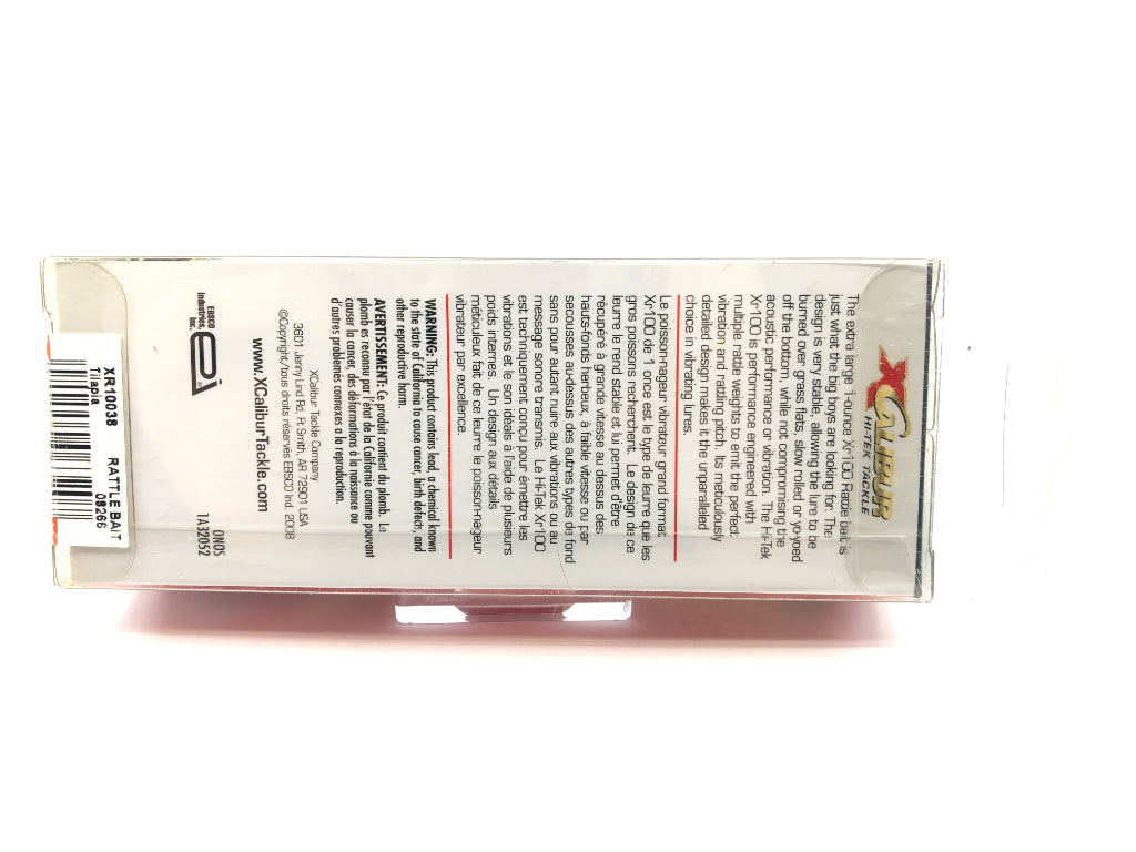 Excalibur / XCalibur XR100 Tilapia Color New in Box Rattle Bait Lipless Lure New Old Stock
