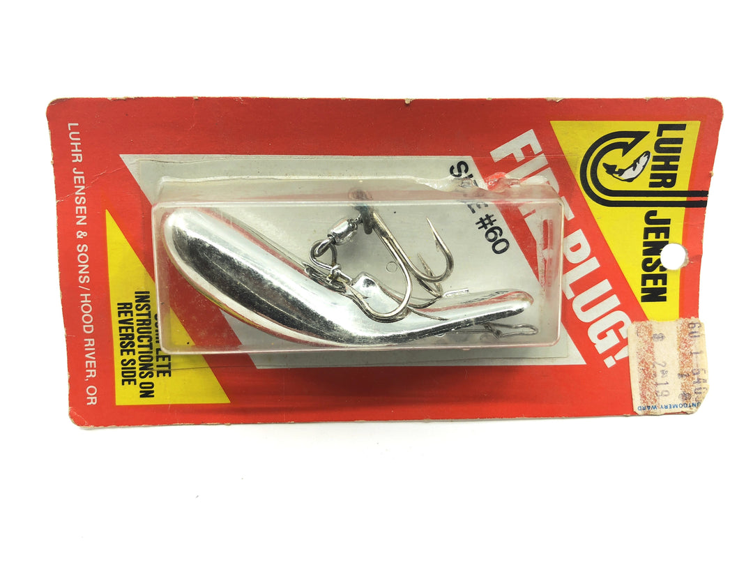 Luhr Jensen Fire Plug Size #60 New on Card Silver Plate Color