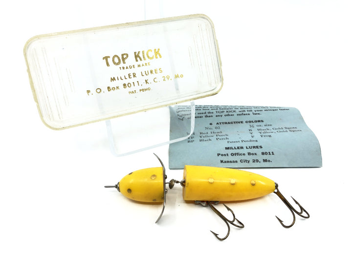 Miller Lures Top Kick with Box and Insert Yellow Gold Spots