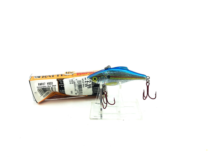Rapala Rattlin' Rap RNR-7 HBSD Holographic Blue Shad Color New in Box Old Stock