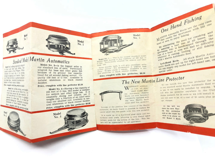 Martin Automatic Fishing Reels Pamphlet / Catalog