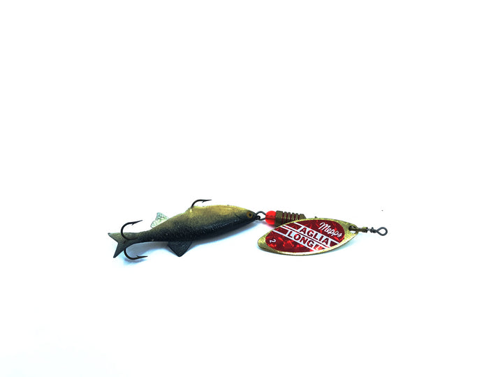 Vintage Mepps Aglia Long Comet #2 Spinner Red Prism Blade