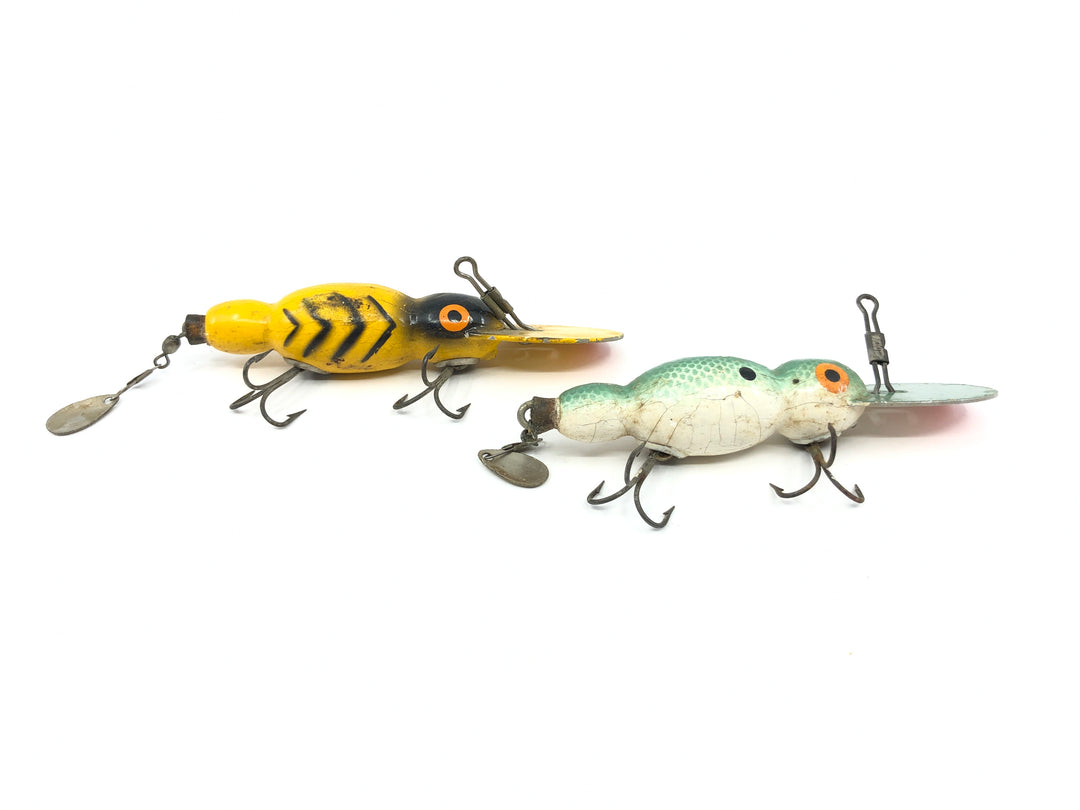 Lot of Two Wooden Bomber Water Dogs Great Colors