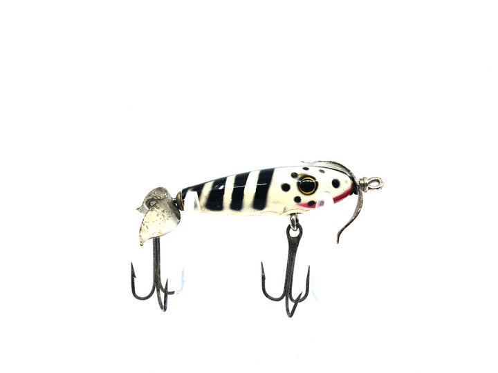 Vintage Eger Baits Baby Dillnger White Black Ribs