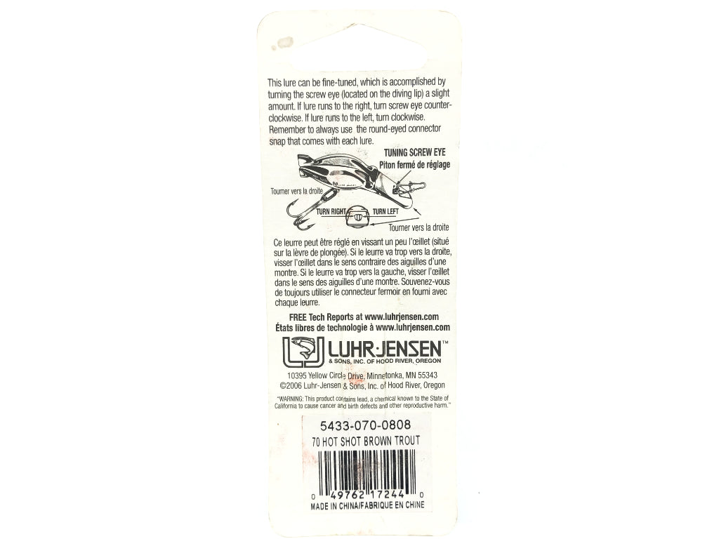Luhr Jensen Hot Shot Size 70 Brown Trout New on Card