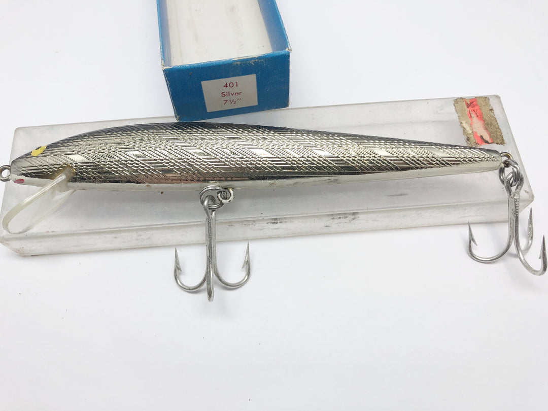 Vintage Rebel 401 Silver 7 1/2" Minnow with Box