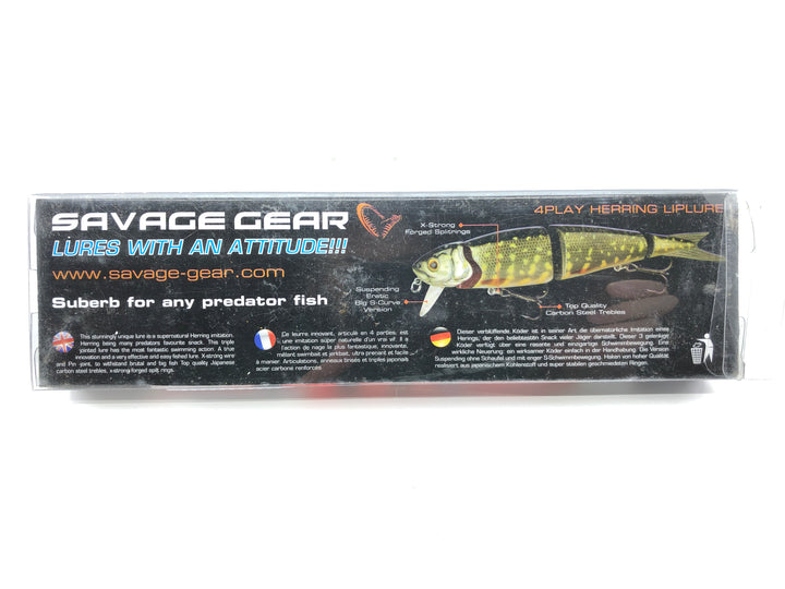 Savage Gear 4Play Herring LipLure 7 1/2" Slow Sink New On Card Orange Tiger Color