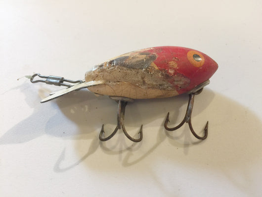 Tiny Bomber Wooden Lure Red and White