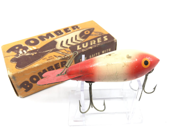 Vintage Wooden Bomber with Two Piece Cardboard Box Red and White