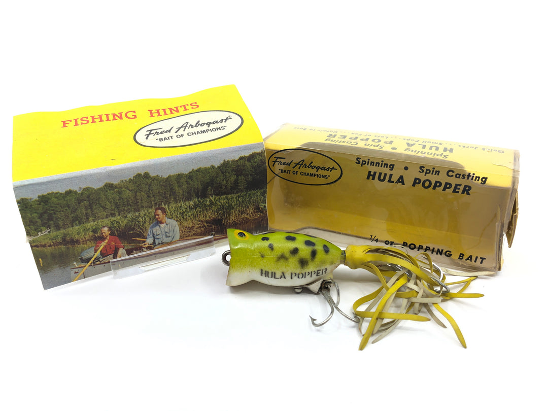 Vintage Arbogast Hula Popper Frog with Box and Order Sheet