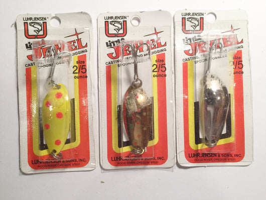 Luhr-Jensen Little Jewel Lures Lot of 3 New on Card 2/5 oz Lot 21