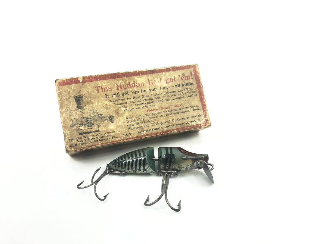 Heddon Jointed River Runt 9330 XRG Green Shore Minnow Color with Box Brush Box / Paper