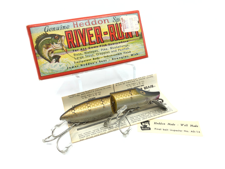 Heddon Jointed Floater River Runt 9430 M Pike Scale Color with Box and Papers