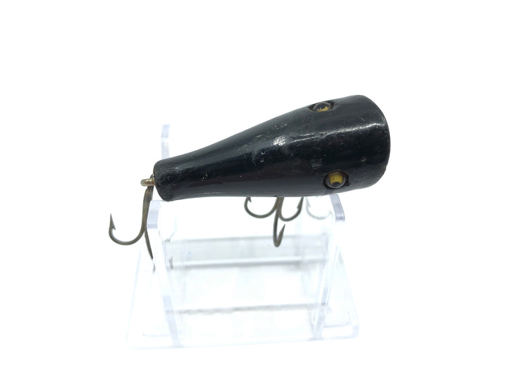 Creek Chub 5900 Midget Plunker in Black Color 5913 Wooden Lure Glass Eyes