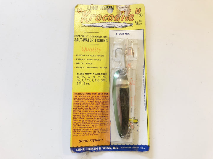 Luhr Jensen Krocodile NOC 1/2 oz Nickel and Neon Green Color