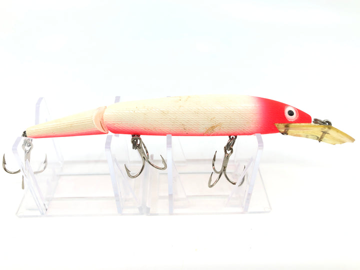 Rebel Fastrac Jointed Minnow 98 White Red Head Red Belly Color