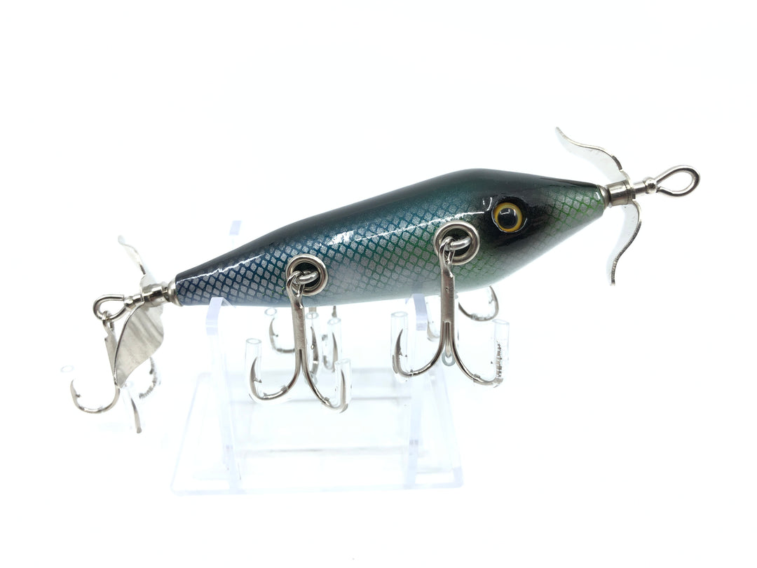 Chautauqua Special Order Wooden 5 Hook Minnow in Blue Scale Color