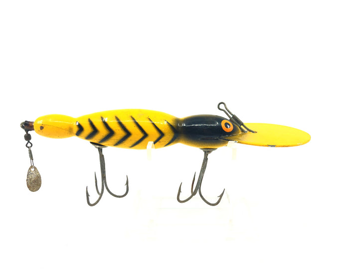 Bomber Waterdog Color #20 Yellow Black Ribs