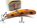 Helin Vintage Wooden Flatfish P8 LO Orange Dotted Color with Box and Paperwork