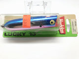 Heddon Lucky 13 X2500VRBG New on Card Rainbow Shiner