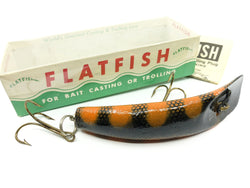 HELIN T-55 FLATFISH 6” BLACK SILVER FLAKE COLLECTOR LURE PLUG NEW IN BOX  VINTAGE