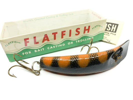 Huge Helin Wooden Flatfish Musky Size T55 Perch Color New in Box Old Stock