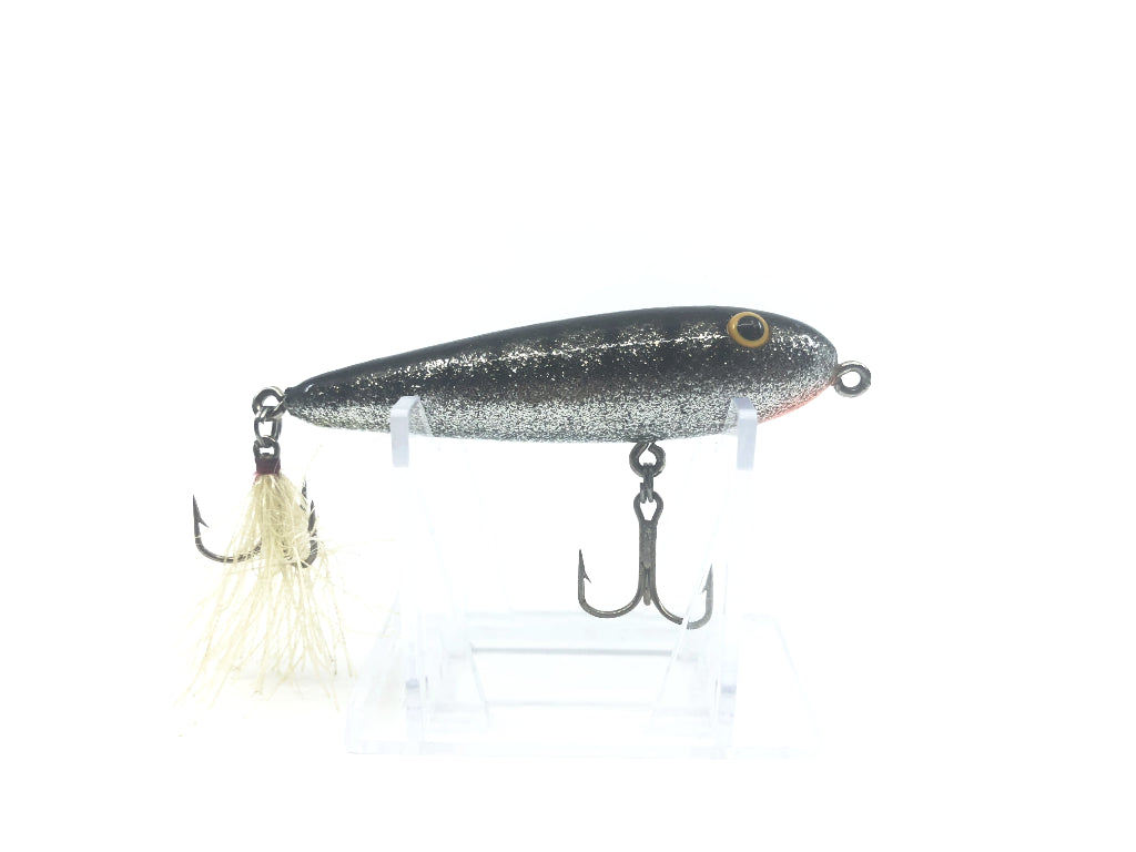 Silver Sparkles with Black Back and Ribs Crank Bait