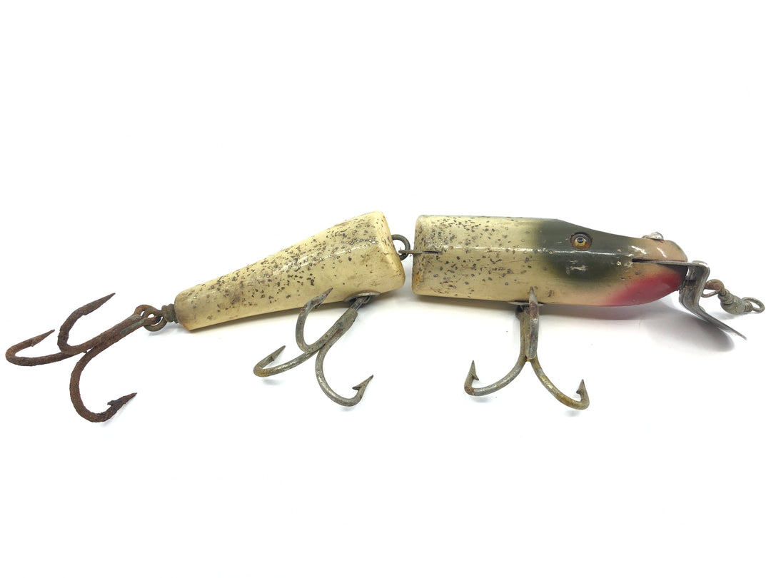 Creek Chub 3000 Jointed Husky Pikie in Silver Flash Color 3018 Glass Eyes Wooden Lure