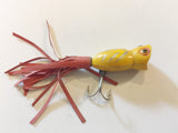 Fred Arbogast Hula Popper Fly Rod Size Yellow with Ribs