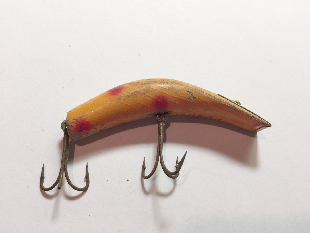 Lazy Ike 3 Kautzky Wooden Lure Orange with Red Spots