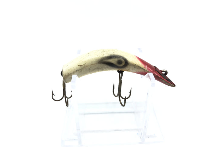 Vintage Kautzky Wooden Lazy Ike 2 White and Red Color Lure