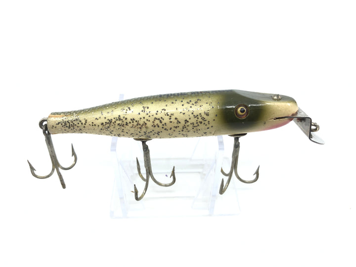 Vintage Creek Chub 700 Pikie Minnow Silver Flash Color 718 Glass Eyes Wooden Lure