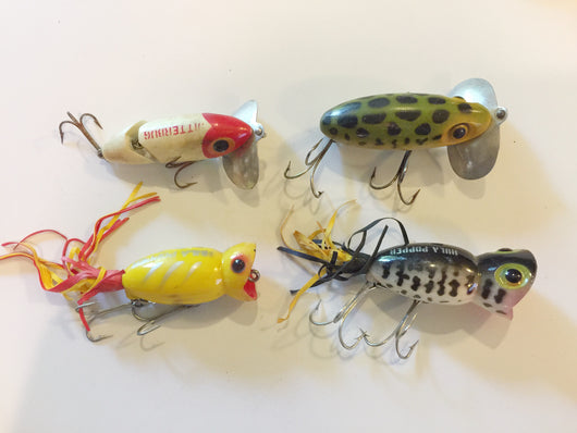 Arbogast Mixed Lot of 4: Jitterbugs and Hula Poppers – My Bait