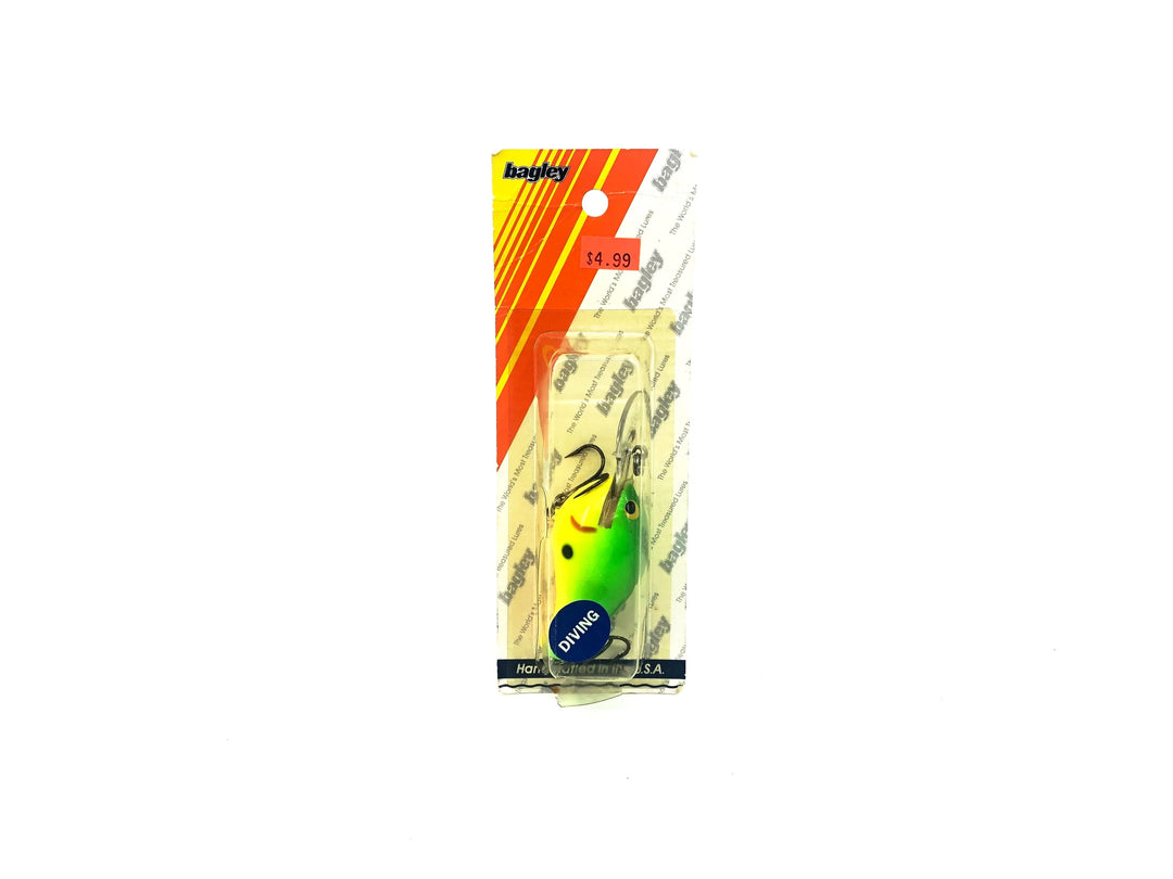 Bagley Diving B2 DB2-AG9 Apple Green Color, New on Card, Florida Bait