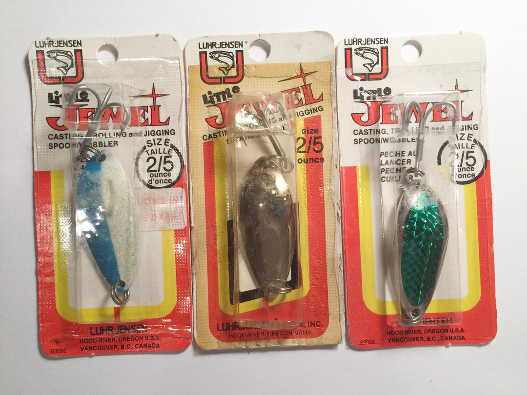 Luhr-Jensen Little Jewel Lures Lot of 3 New on Card 2/5 oz Lot 6