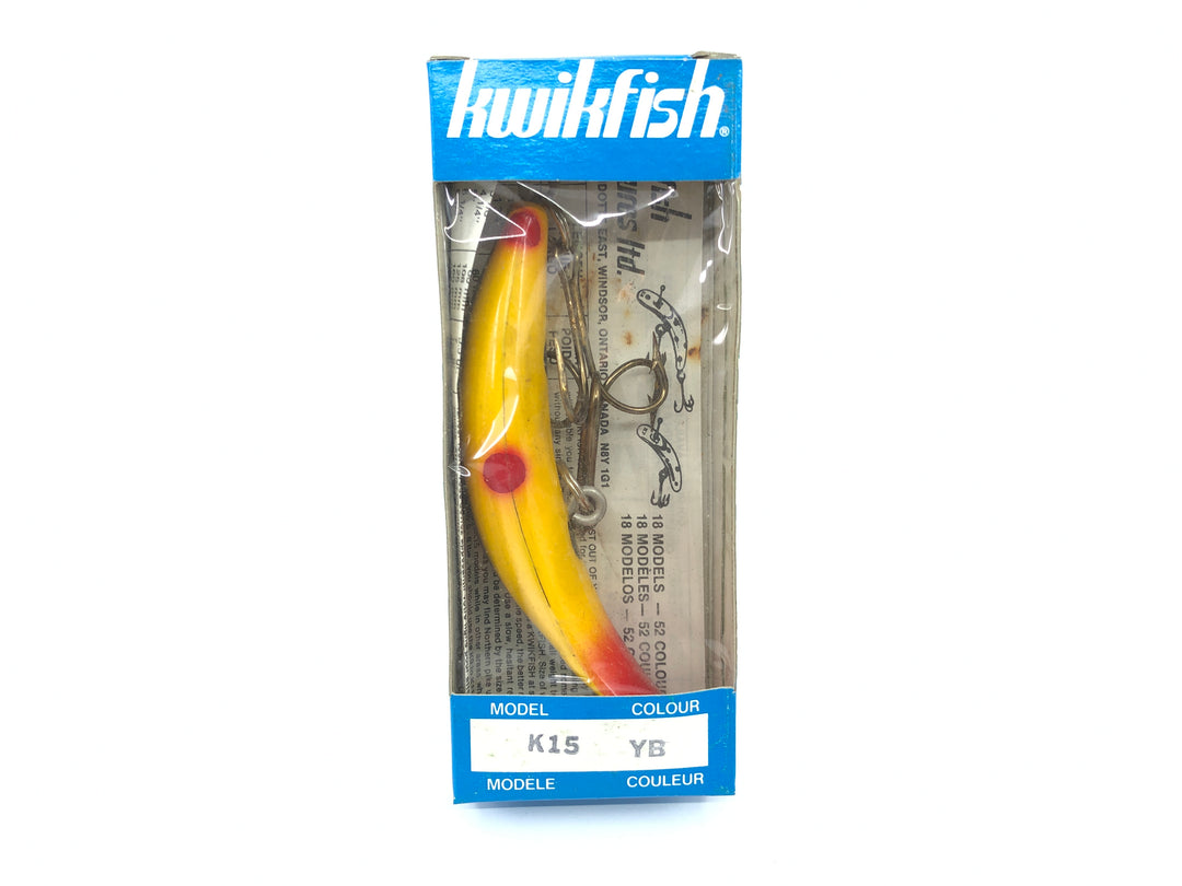 Kwikfish K15 YB Yellow Black Stripe Color New in Box Old Stock