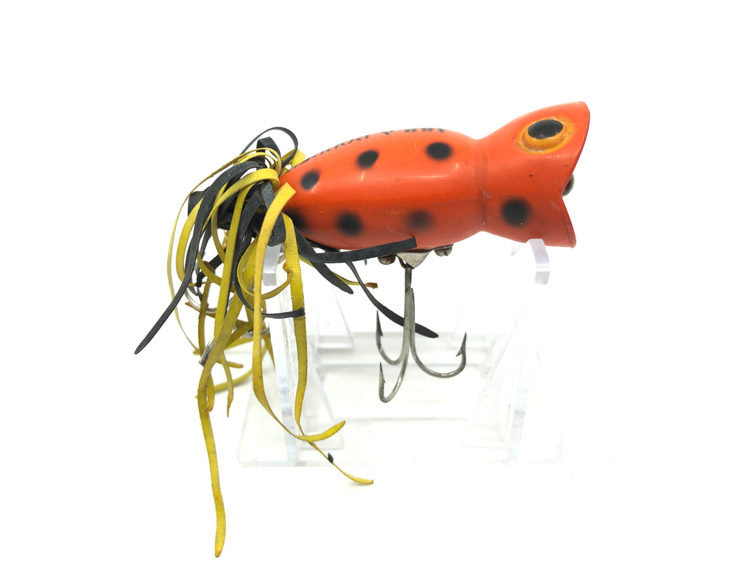 Arbogast Hula Popper Orange with Black Dots Color